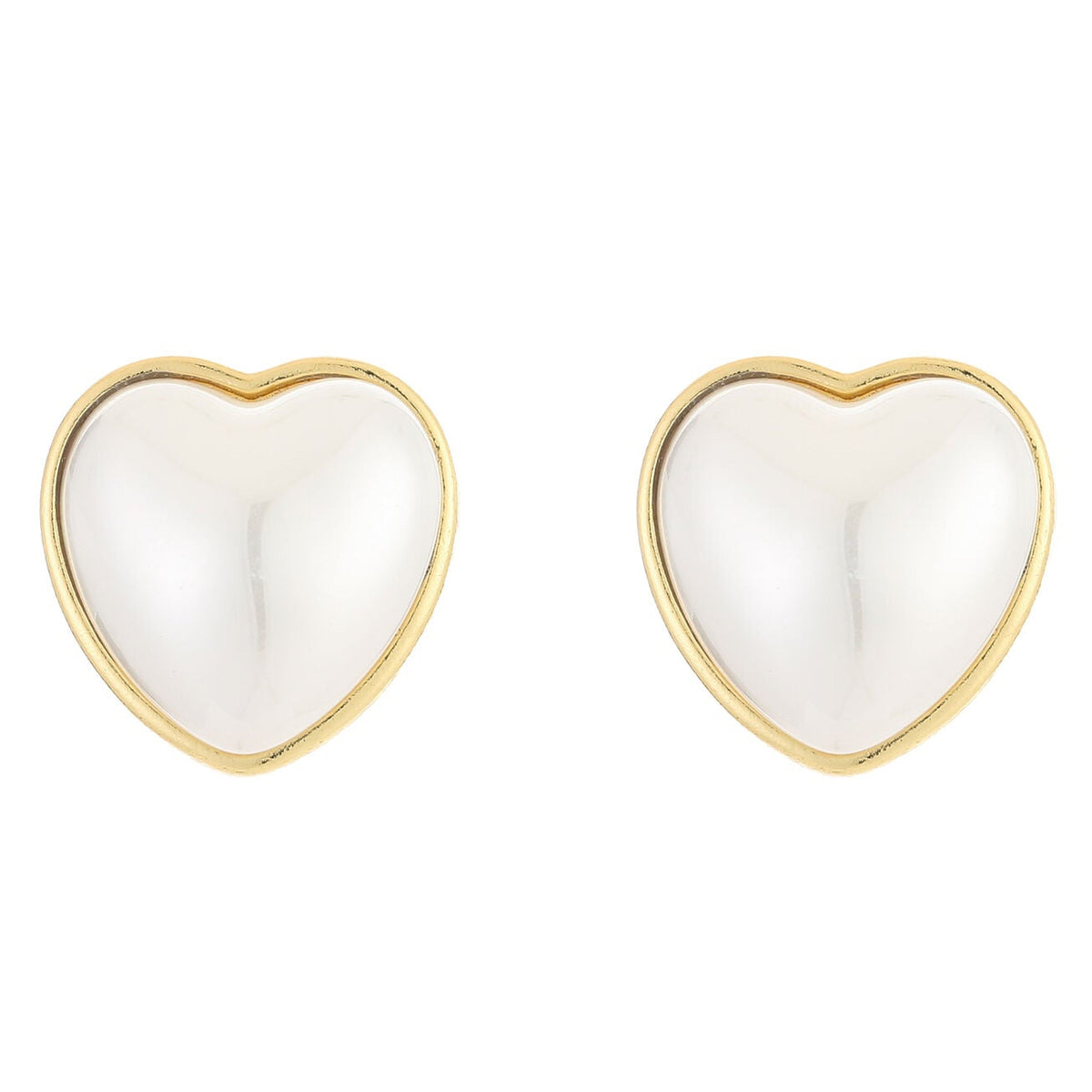 Oorbellen Parel Hart Klipsluiting goud