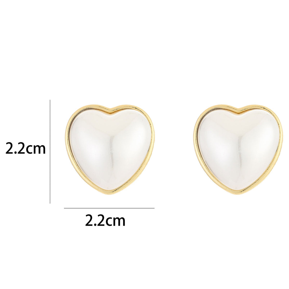Oorbellen Parel Hart Klipsluiting goud maat