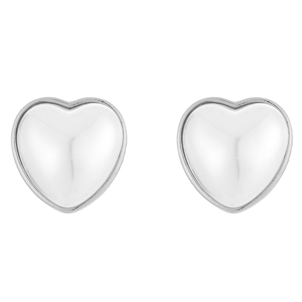 Oorbellen Parel Hart Klipsluiting zilver