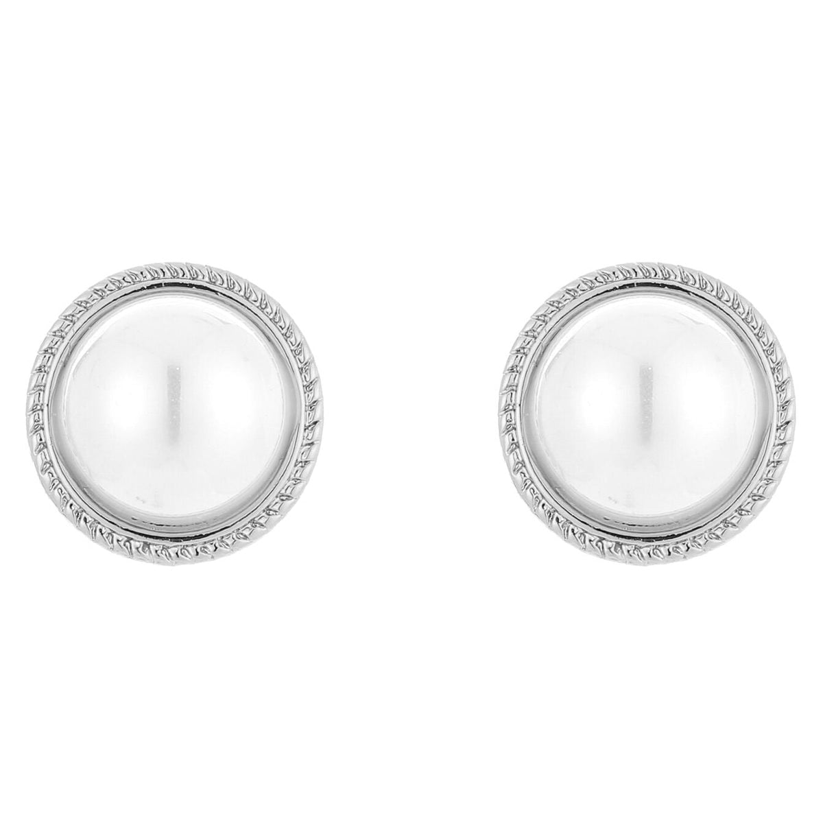 Oorbellen Parel Klipsluiting rond zilver