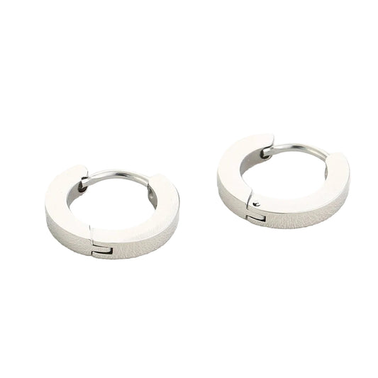 Oorbellen Platte Creool zilver liggend