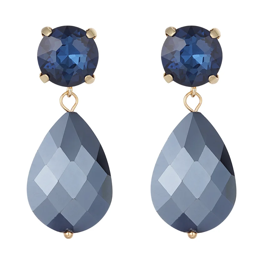 Oorbellen Posh Pardon goud blauw