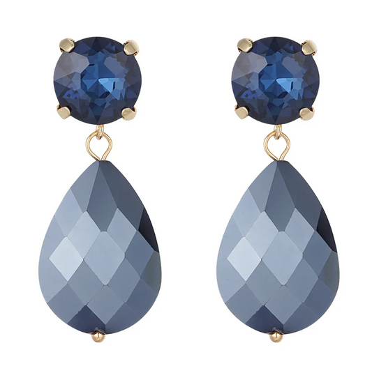 Oorbellen Posh Pardon goud blauw