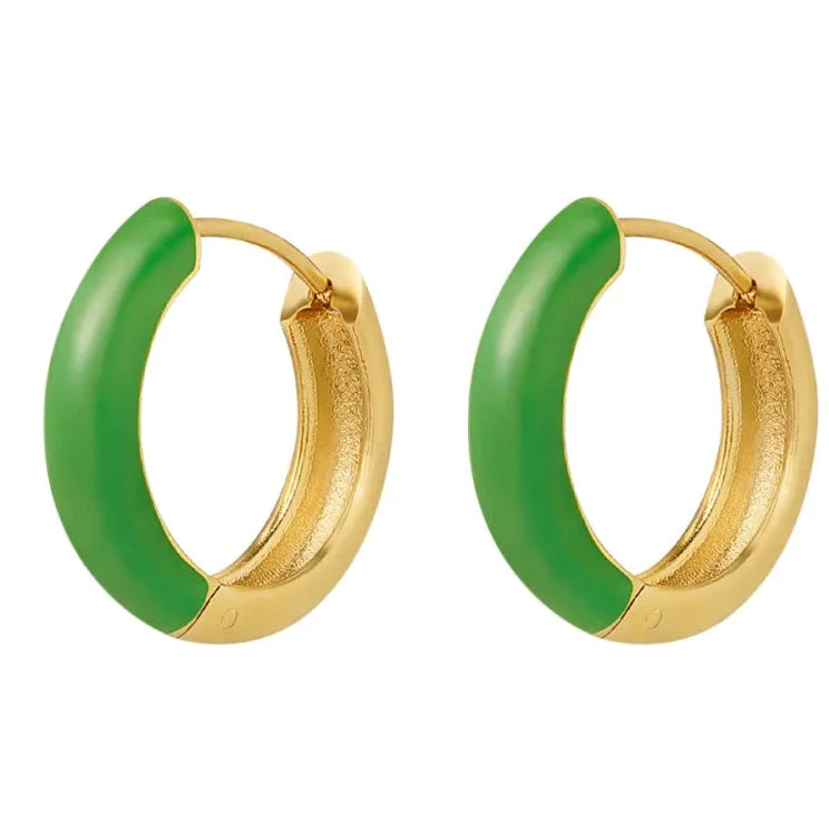 Oorbellen Ringen goud groen