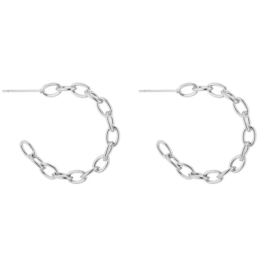 Oorbellen Schakel zilver M