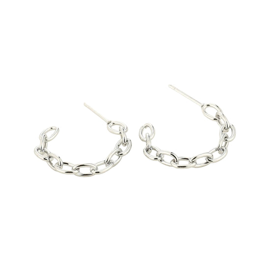 Oorbellen Schakel zilver S liggend