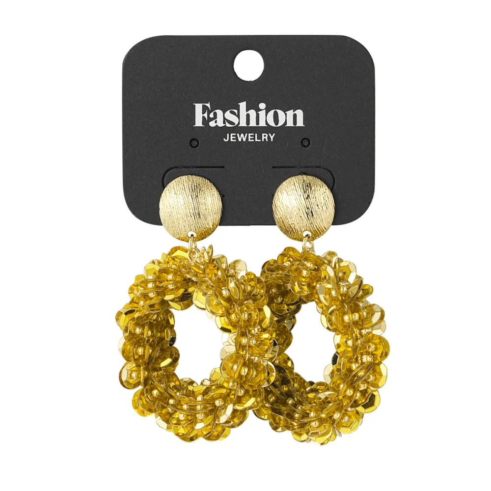 Oorbellen Sequin Spark goud verpakking