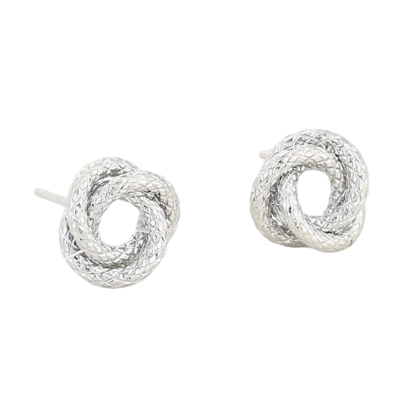 Oorbellen Sparkling Donut zilver schuin