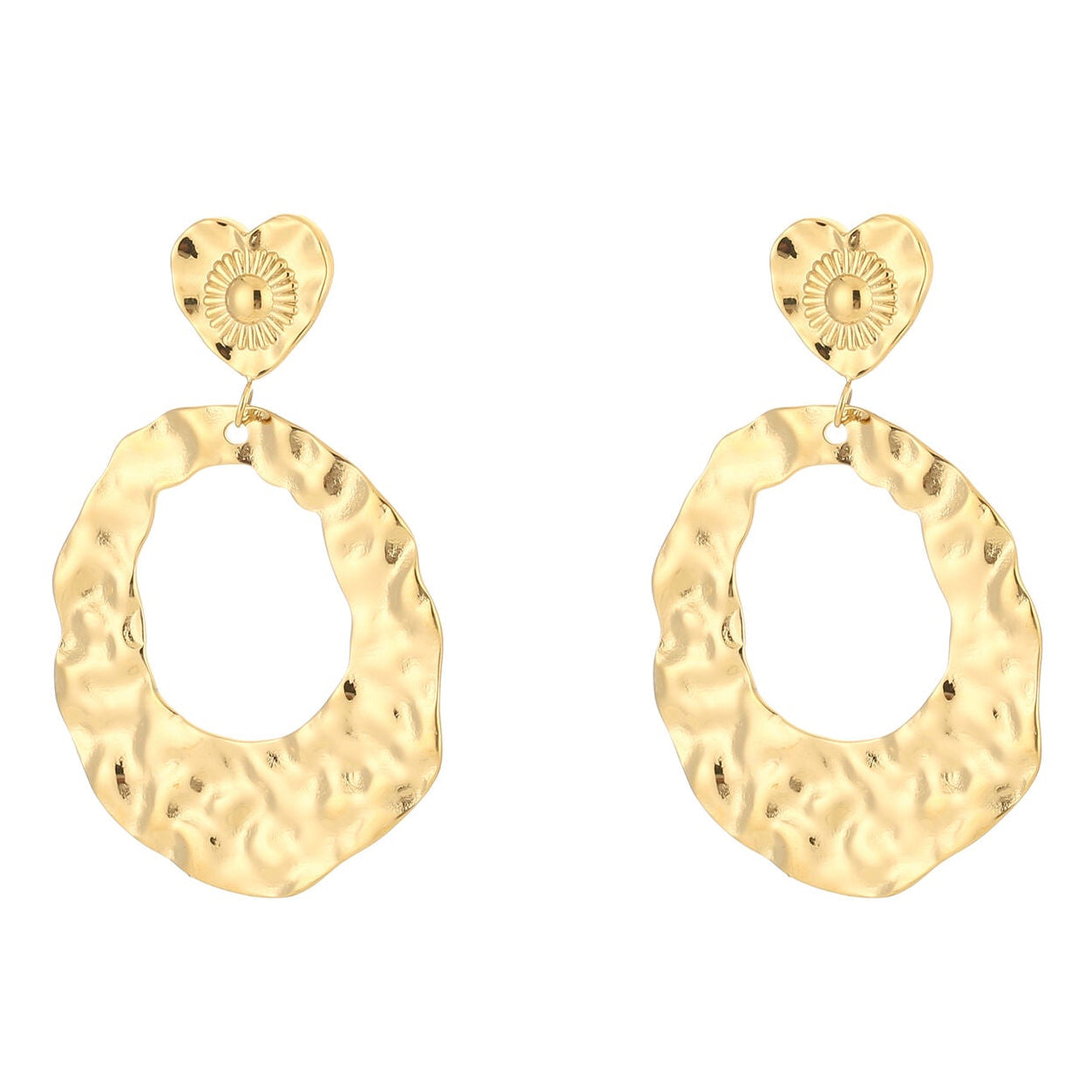 Oorbellen Statement Relief goud