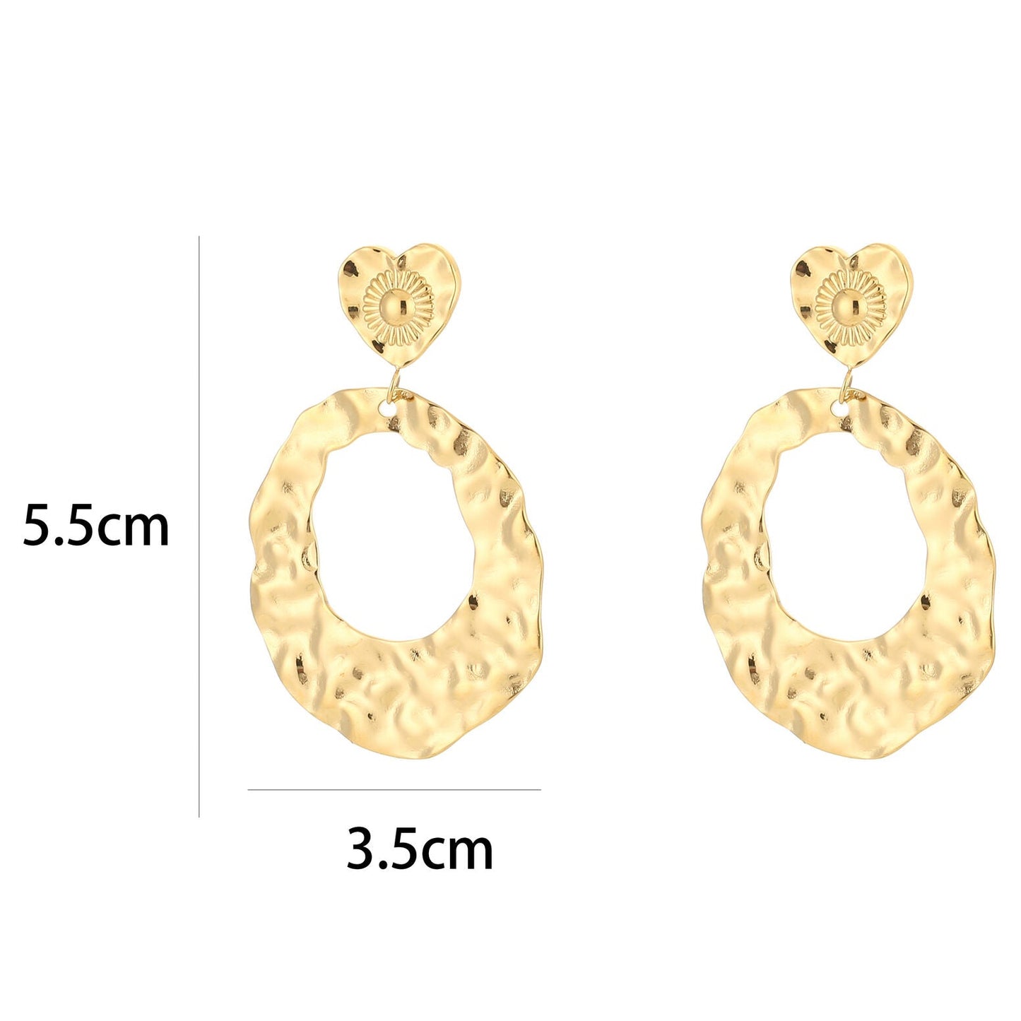 Oorbellen Statement Relief goud maat