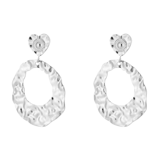 Oorbellen Statement Relief zilver