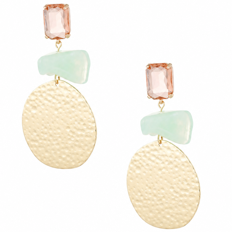 Oorbellen Statement Strandvibe goud mintgroen