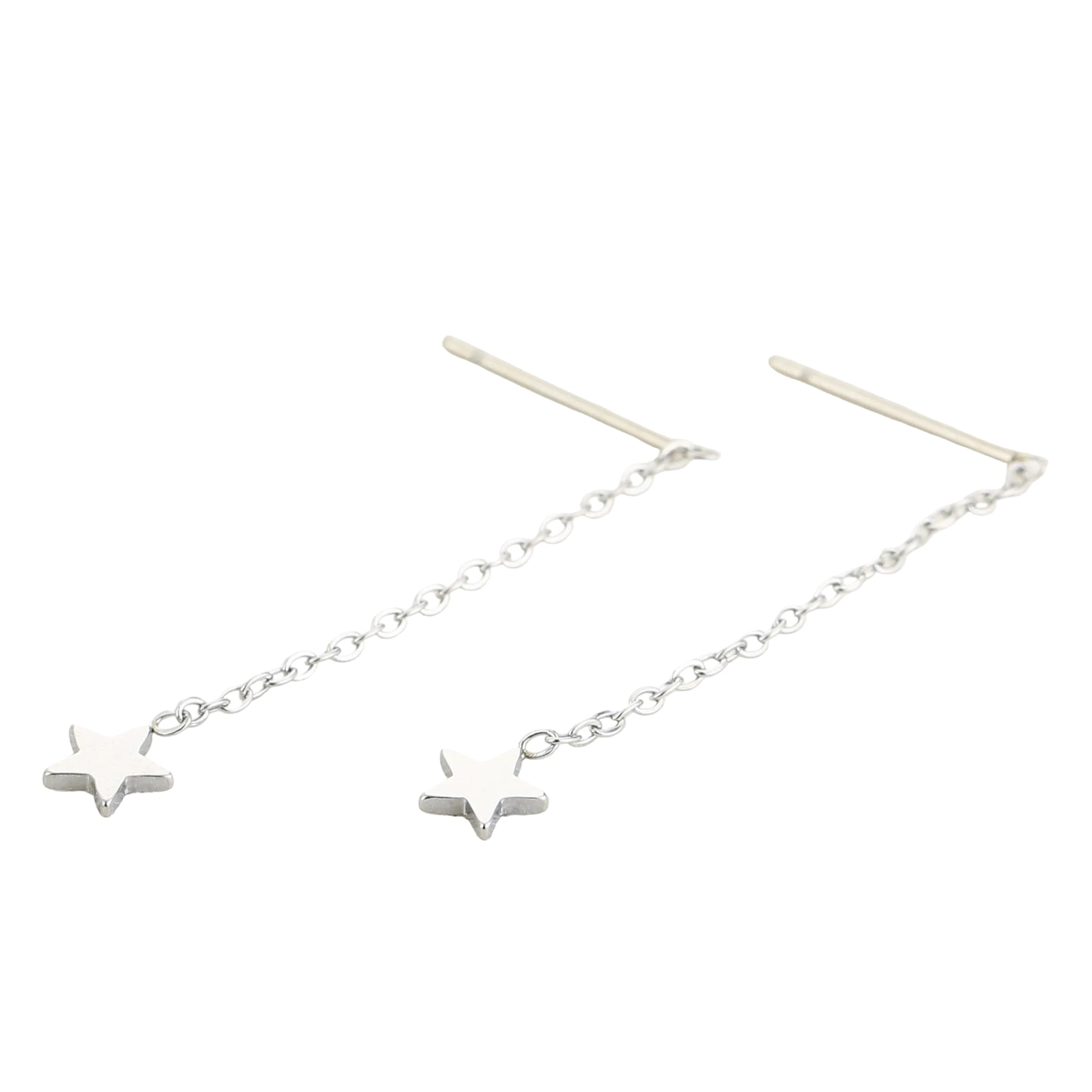 Oorbellen Ster zilver liggend