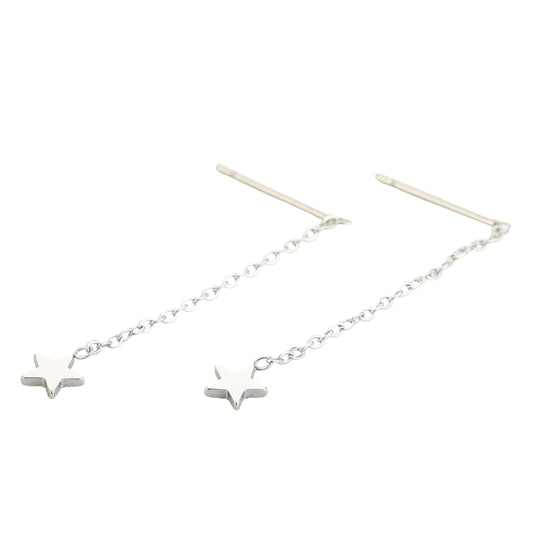 Oorbellen Ster zilver liggend