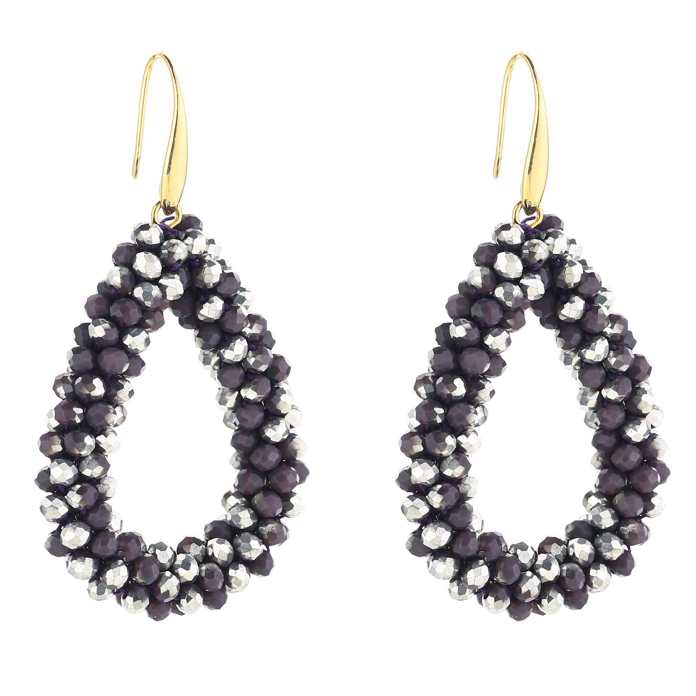 Oorbellen Strass paars