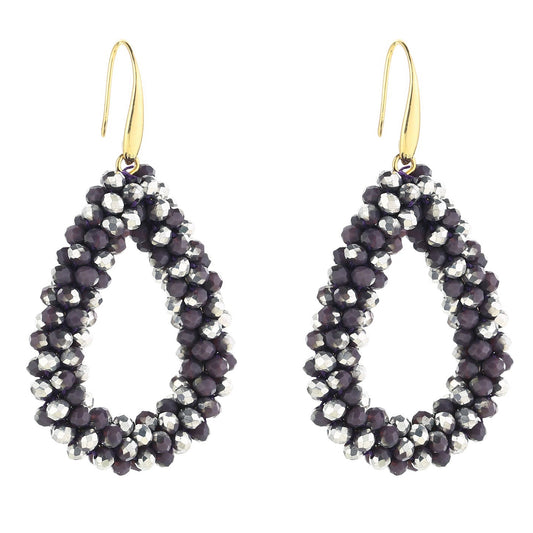 Oorbellen Strass paars