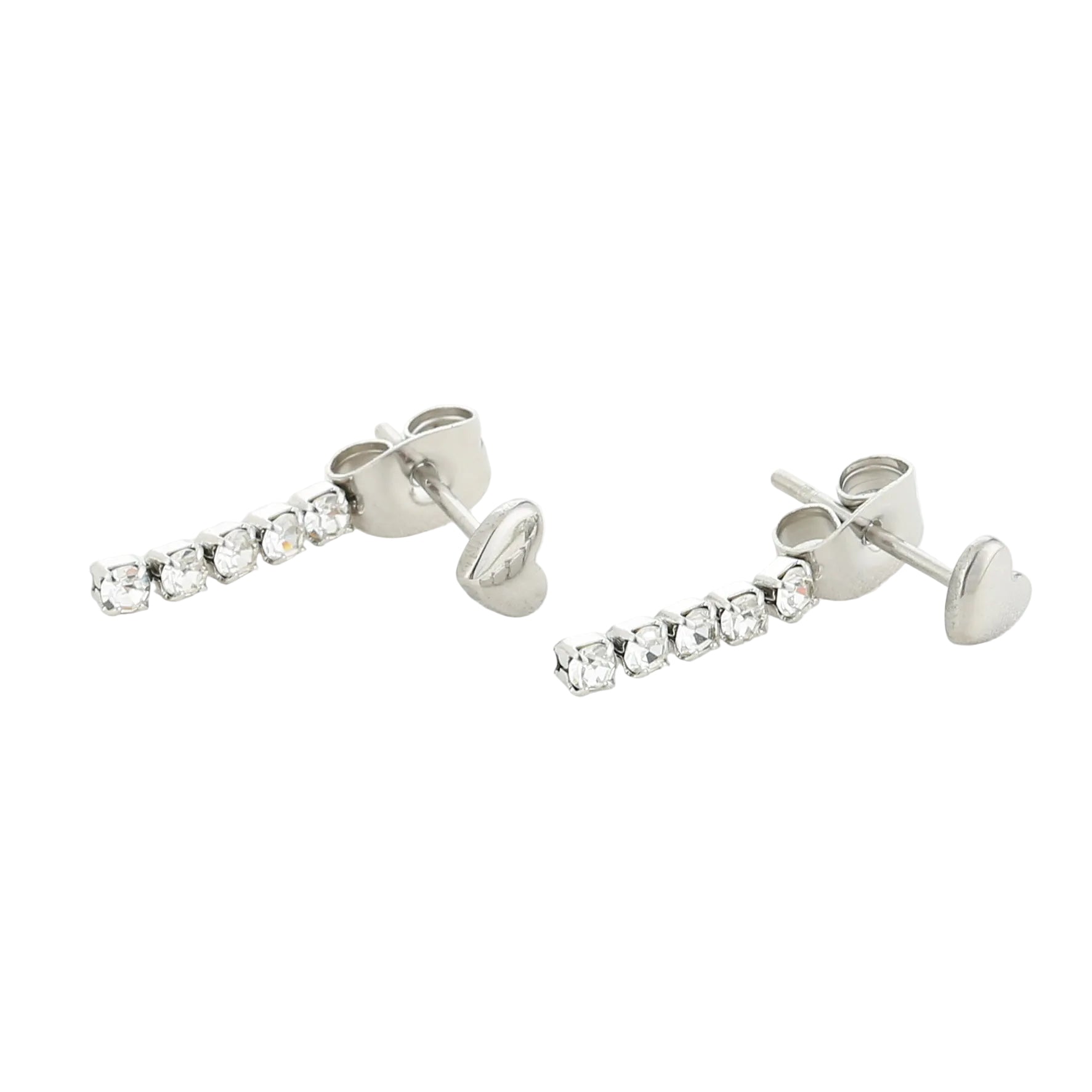 Oorbellen Strass zilver liggend