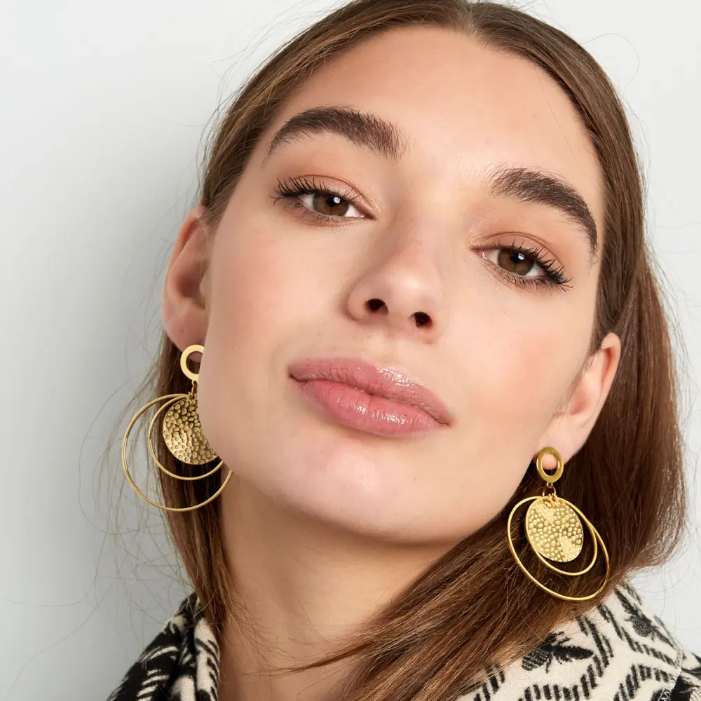 Oorbellen Verschillende Ringen goud model