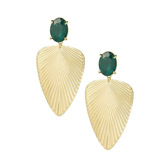 Oorbellen Wavy Texture goud groen