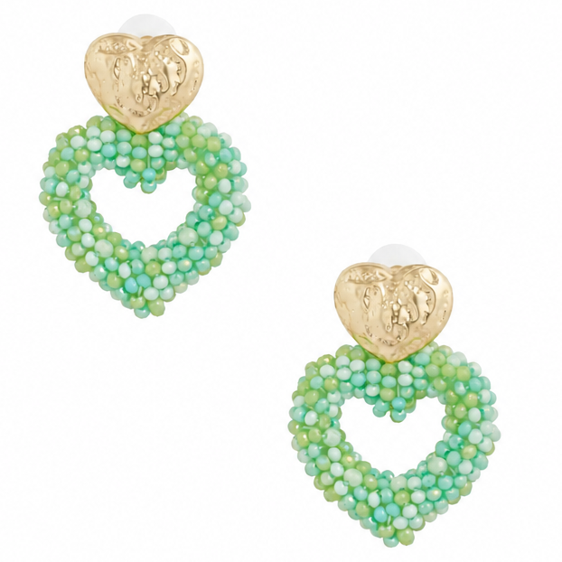 Oorbellen Way to my Heart goud groen