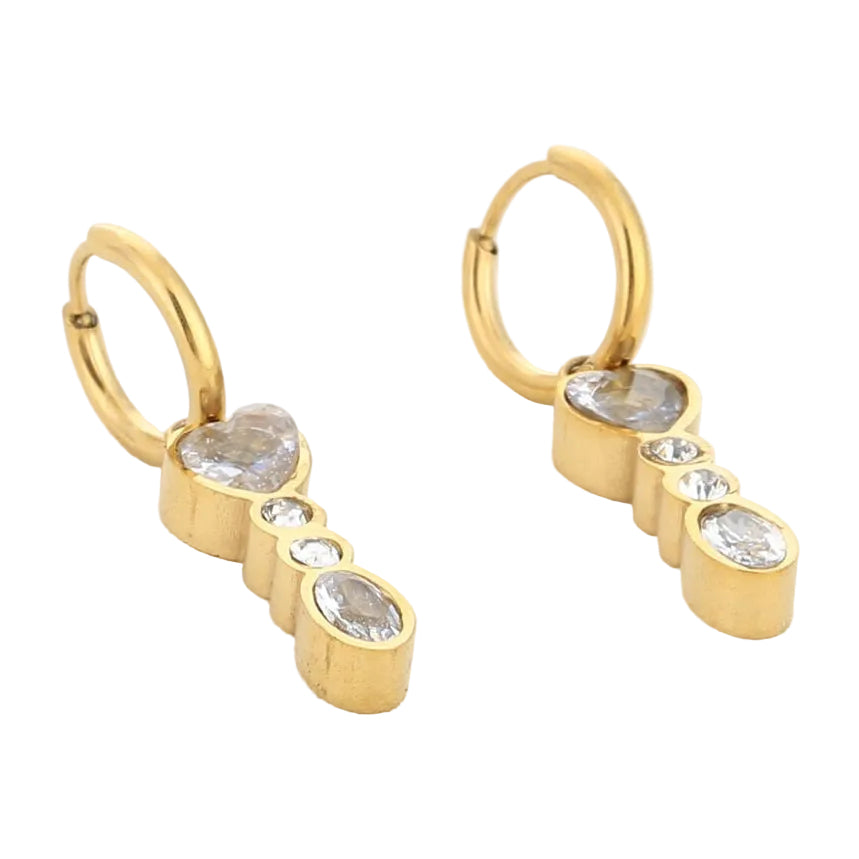 Oorbellen Zirkonia goud liggend