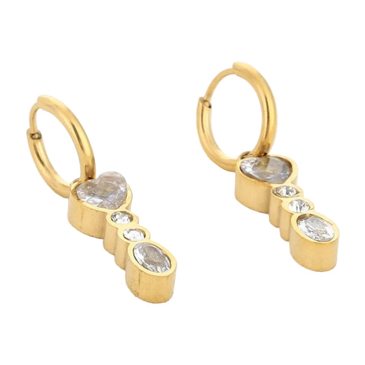 Oorbellen Zirkonia goud liggend