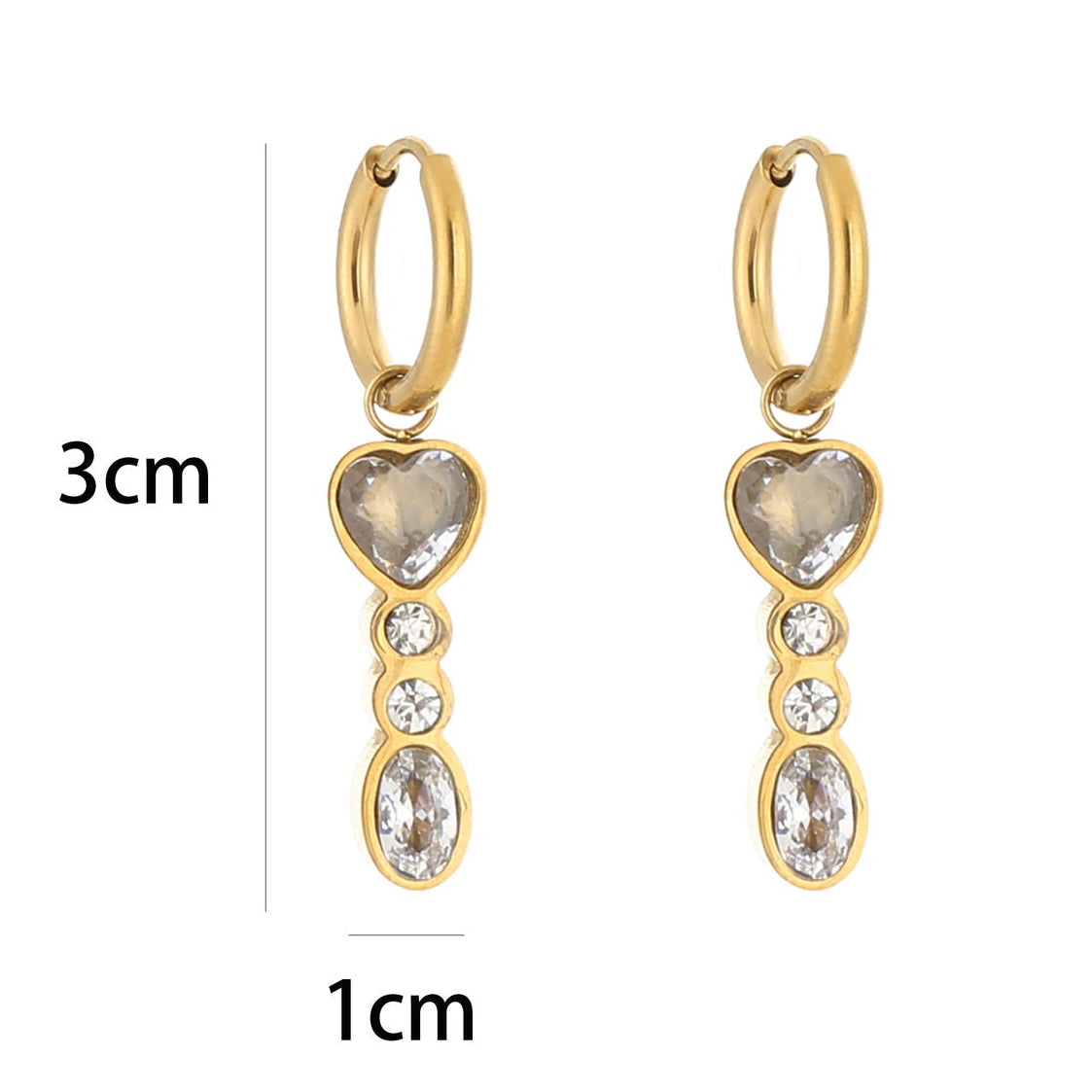 Oorbellen Zirkonia goud maat