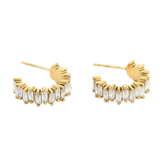 Oorbellen Zirkonia goud wit