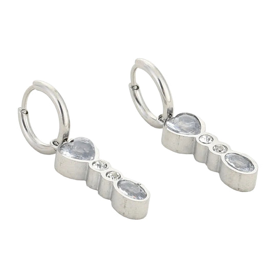Oorbellen Zirkonia zilver liggend