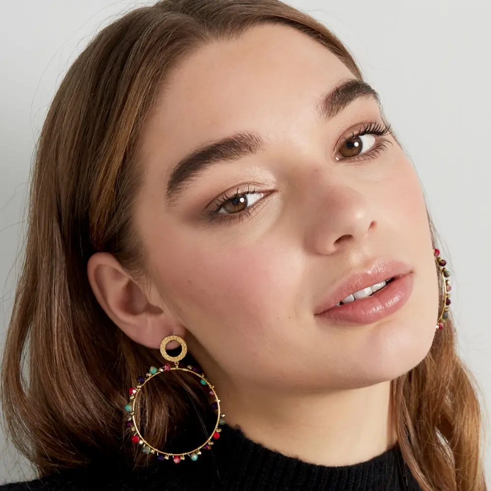 Oorbellen met Kraaltjes goud multi model