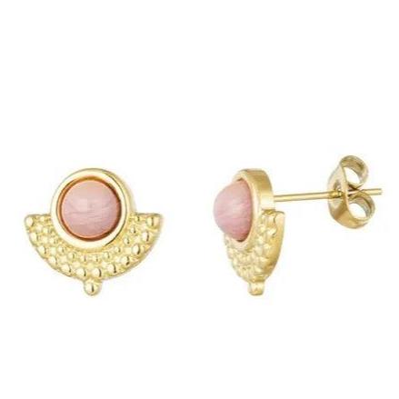 Oorstekers Vintage poederroze