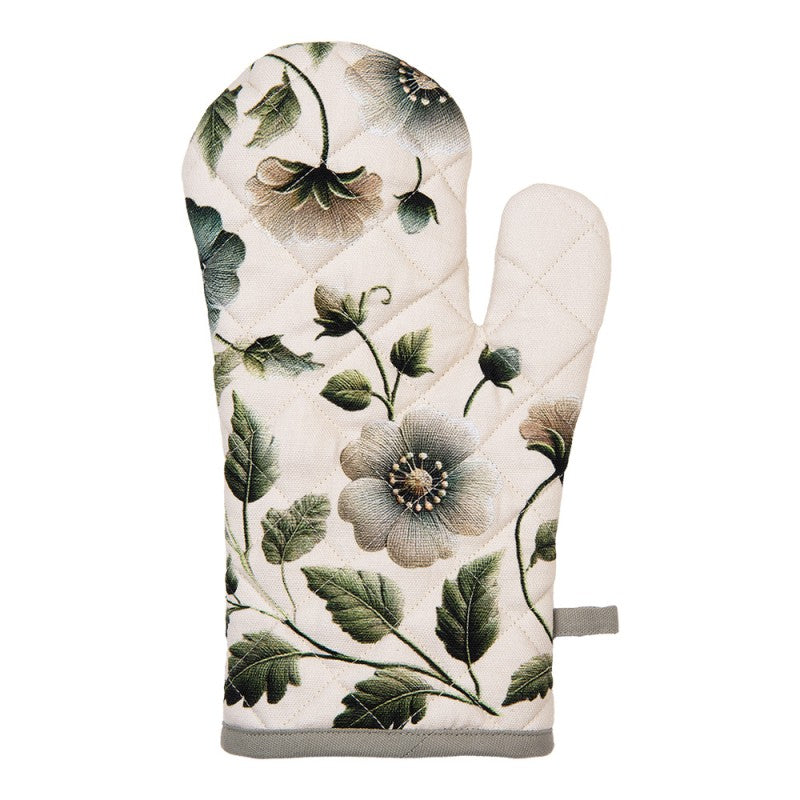 Ovenwant Bloemen beige groen 30x18cm