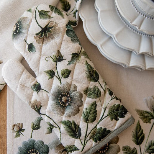 Ovenwant Bloemen beige groen 30x18cm
