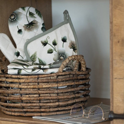 Ovenwant Bloemen beige groen 30x18cm