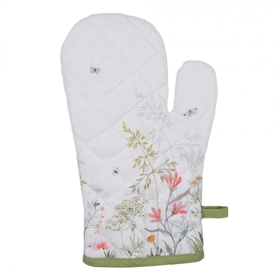 Ovenwant Bloemen wit 30x18cm