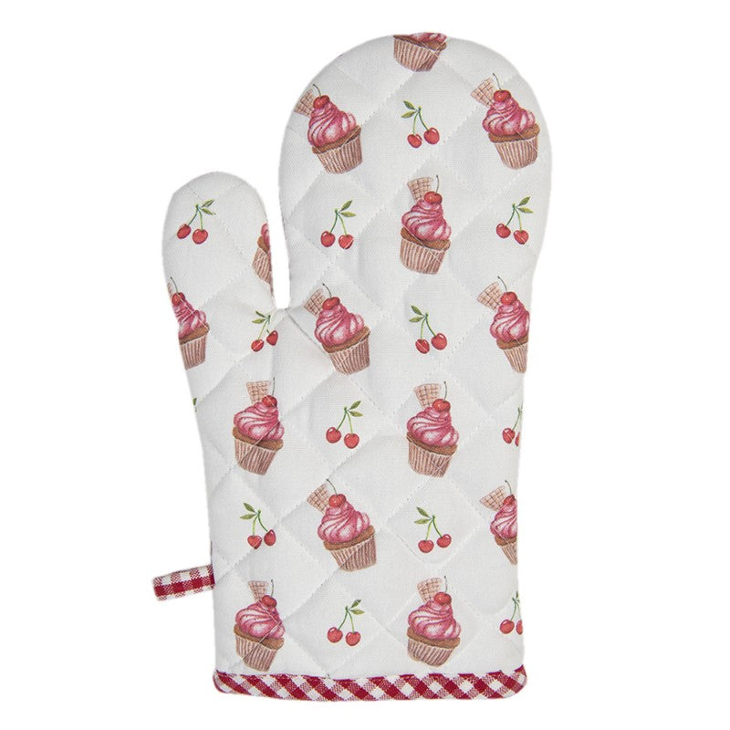 Ovenwant Cupcakes wit rood 30x18cm