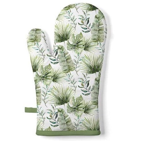 Ovenwant Jungle Leaves Katoen wit 30x18cm