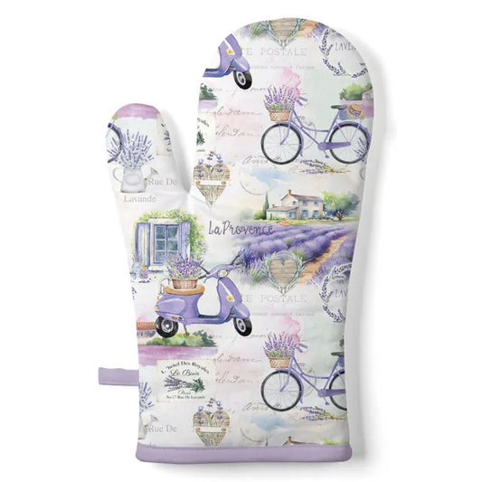Ovenwant La Provence wit paars 30x18cm
