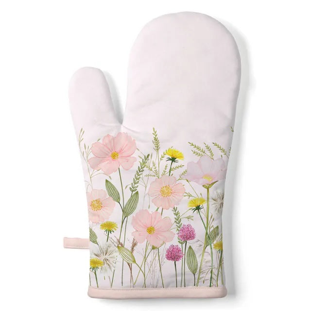 Ovenwant Pastel Flowers wit roze 30x18cm