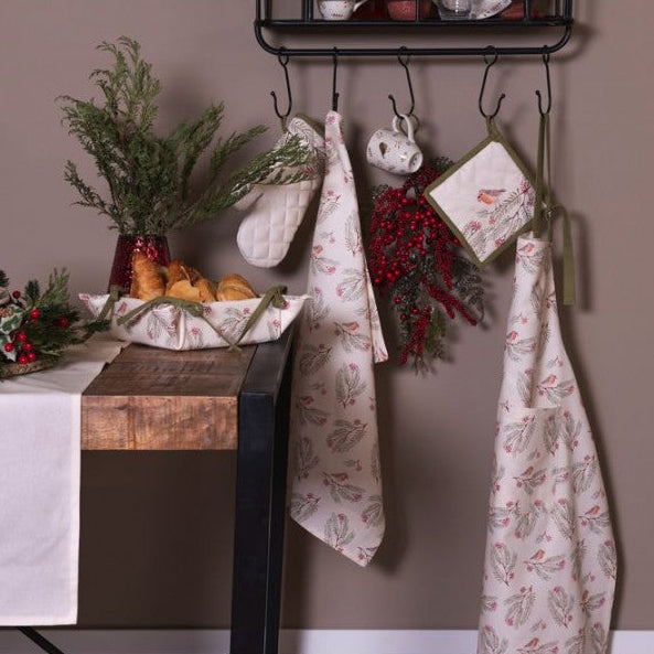 Ovenwant Vogel beige groen 30x18cm