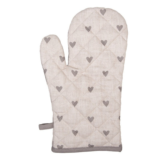 Ovenwant Hartjes beige grijs 30x18cm