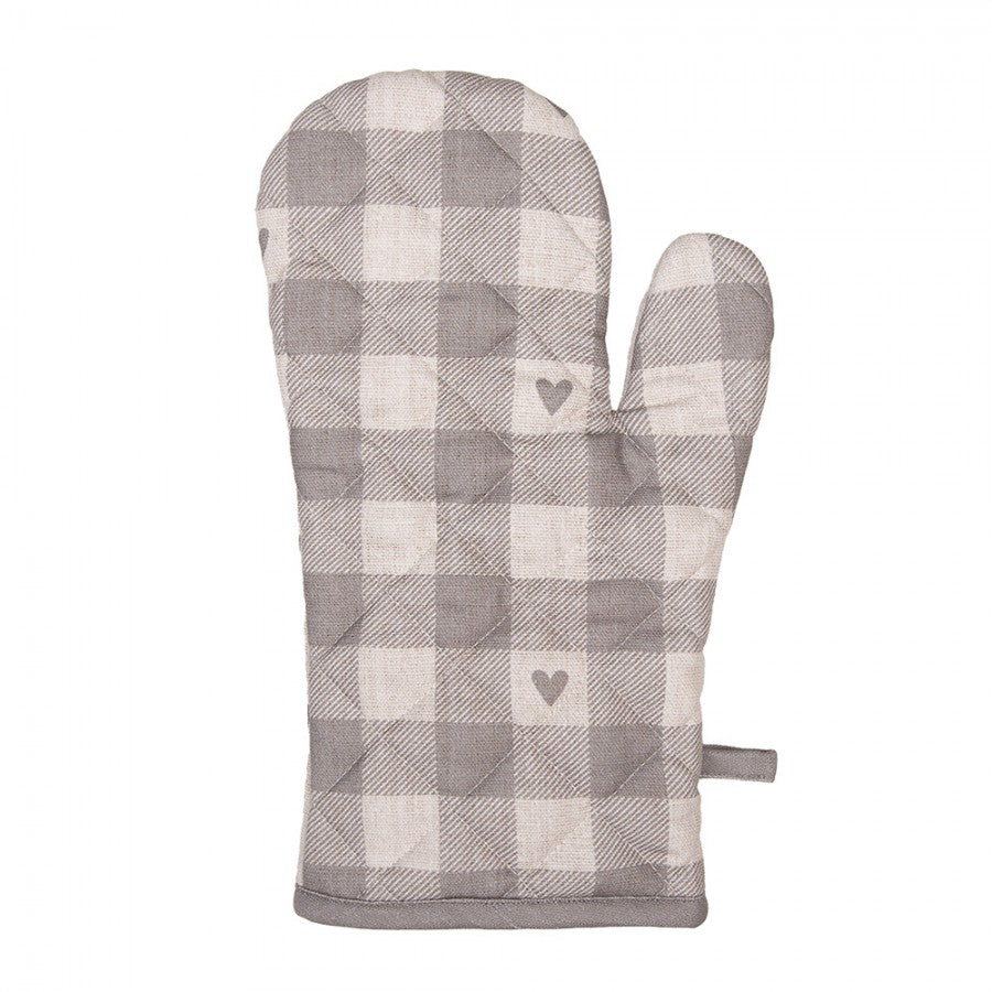Ovenwant Hartjes beige grijs 30x18cm achterkant