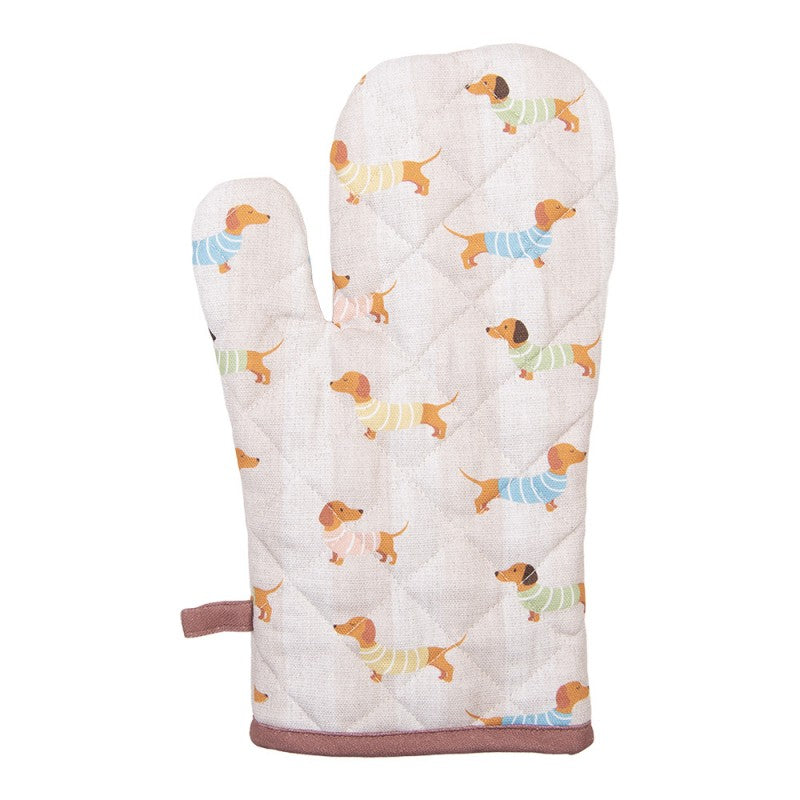 Ovenwant Hondjes beige 30x18cm