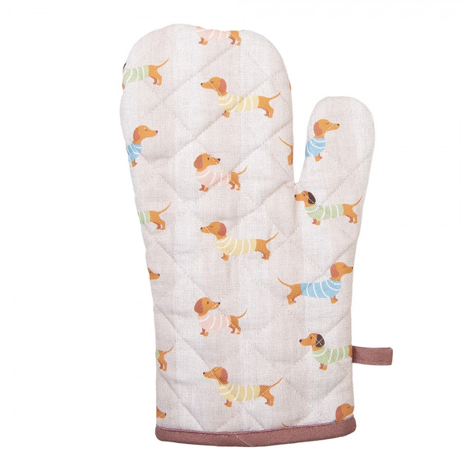 Ovenwant Hondjes beige 30x18cm achterkant