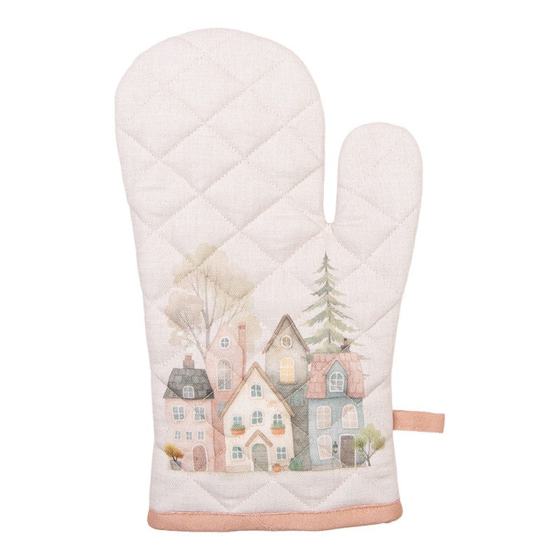 Ovenwant Huisjes beige 30x18cm