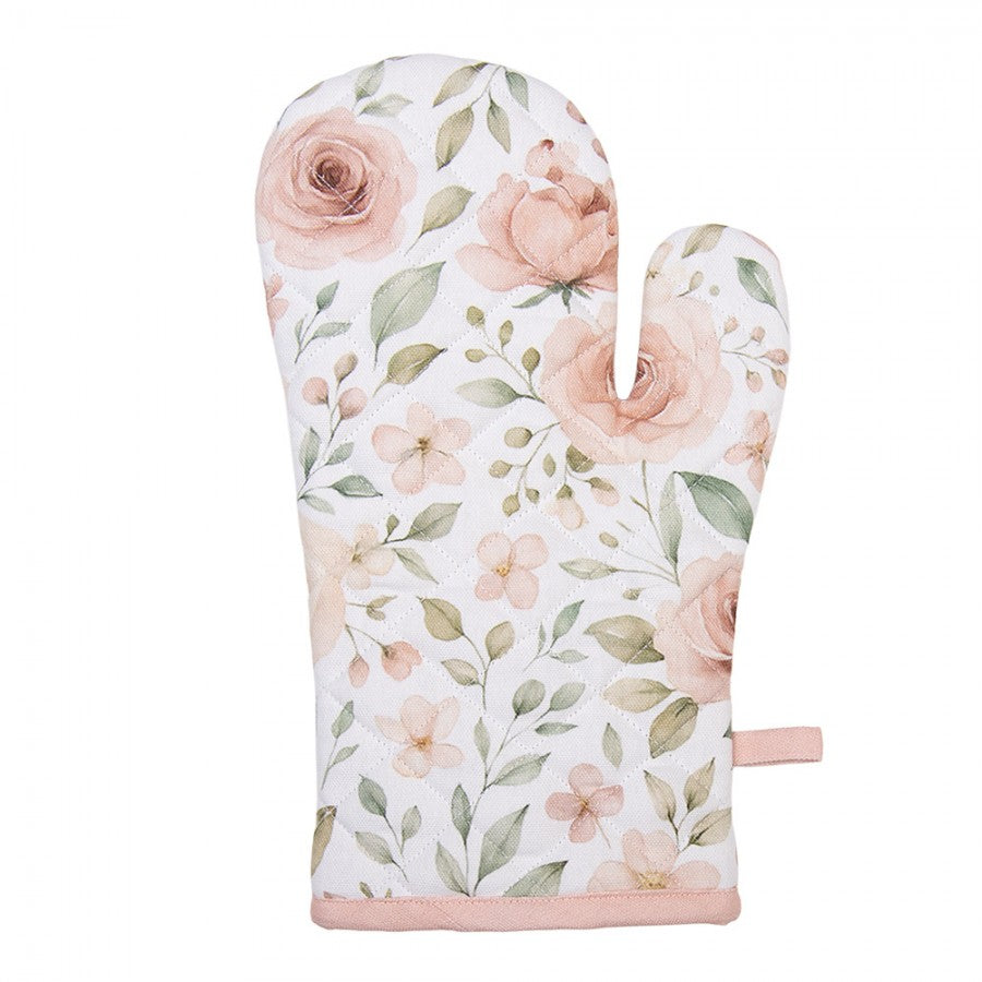 Ovenwant Roosjes wit roze 30x18cm achterkant