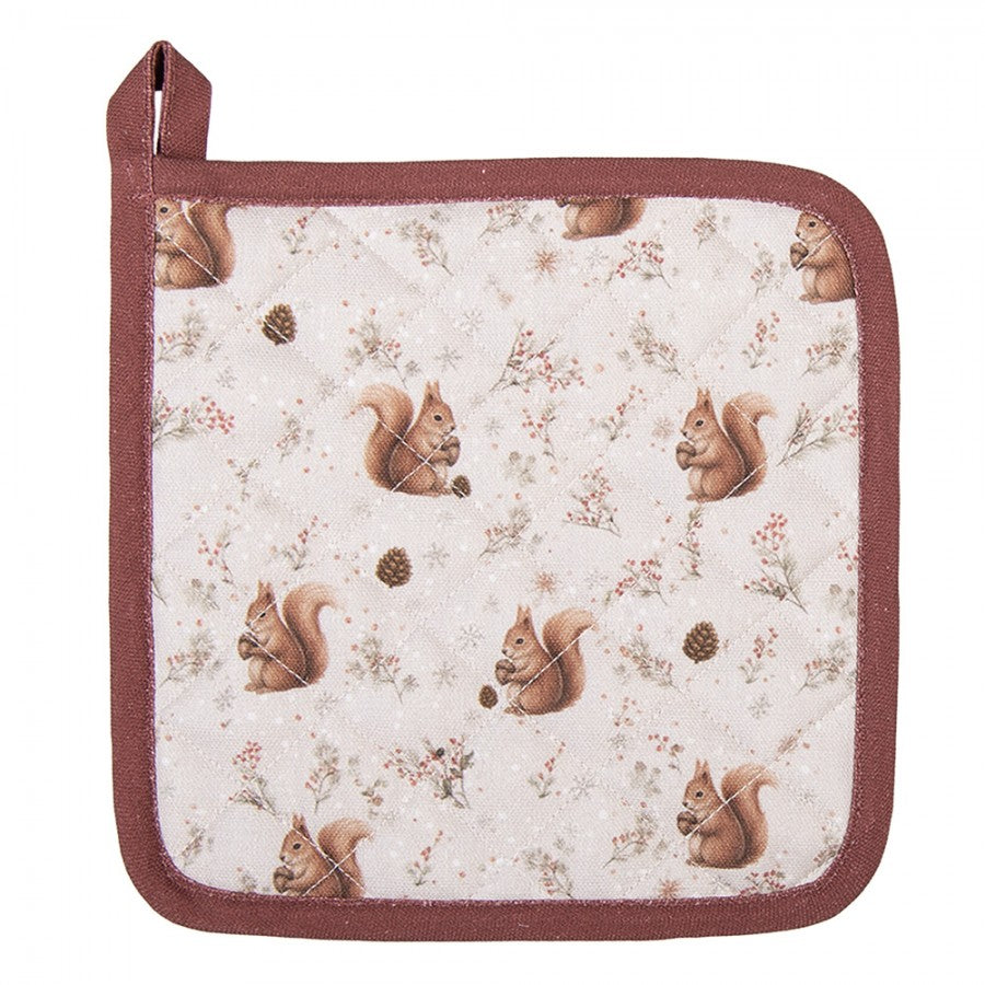 Pannenlap Eekhoorn beige 20x20cm