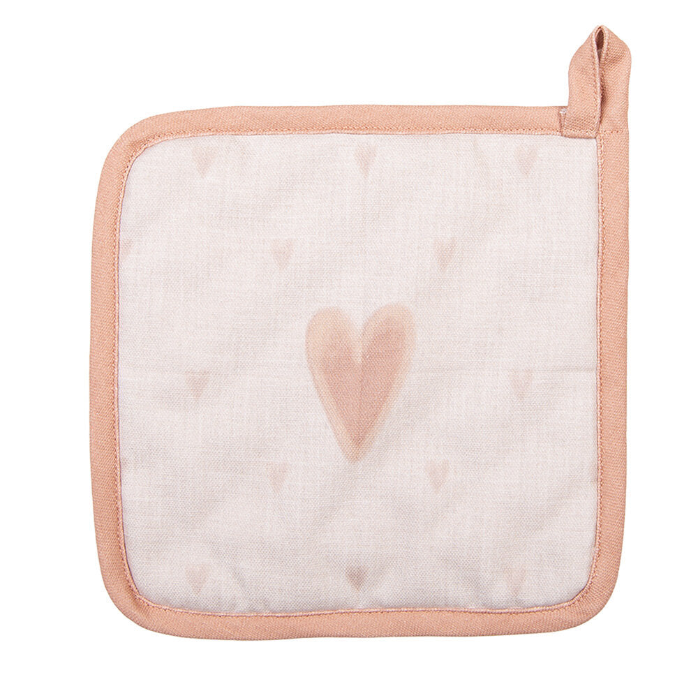 Pannenlap Huisjes beige 20x20cm achterkant