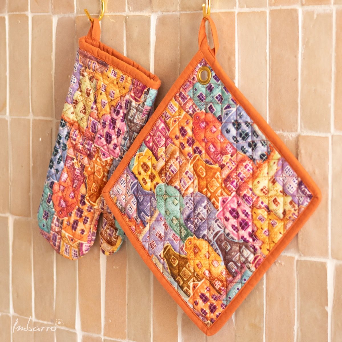 Pannenlappen set-van-2 Home Sweet Home 22x22cm sfeer
