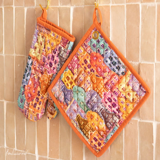 Pannenlappen set-van-2 Home Sweet Home 22x22cm sfeer
